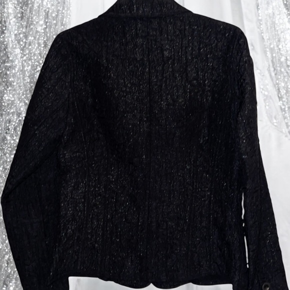 🌹CHICOS BLACK SHINY SUIT JACKET - Picture 4 of 5